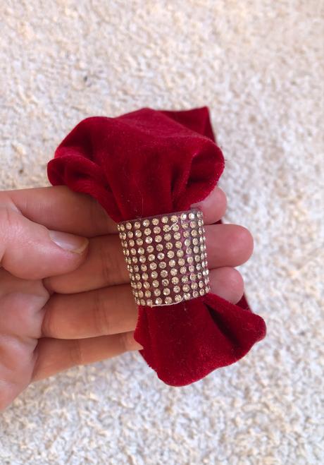 Nová červená zamatová dievčenská/dámska čelenka, 