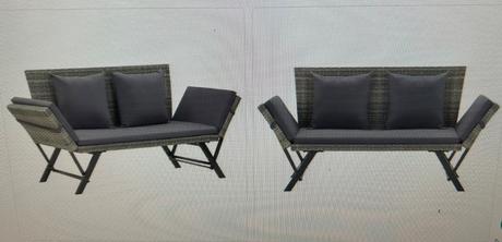 Sedák na záhradnú lavicu s vankúšmi, 