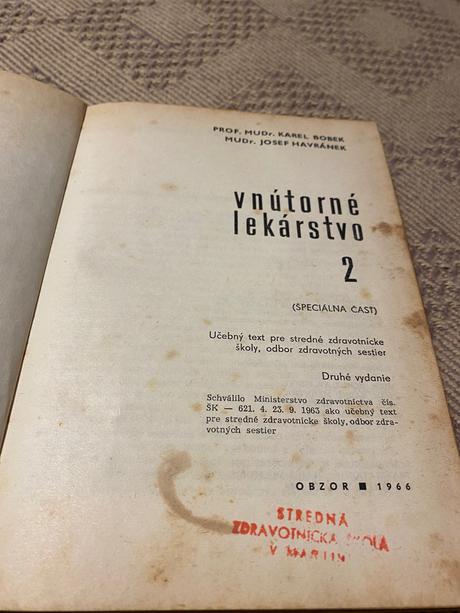 Vnútorné lekárstvo 2 k. bobek, j. havránek 1966,