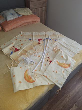 Obliečky + tyč na baldachýn + baldachýn, šírka (cm): 100,dĺžka (cm): 135