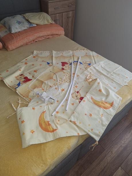 Obliečky + tyč na baldachýn + baldachýn, šírka (cm): 100,dĺžka (cm): 135