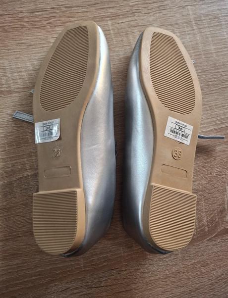 Nové strieborné balerínky gate/fisherfield 36, 36