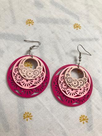 Náušnice drevené,