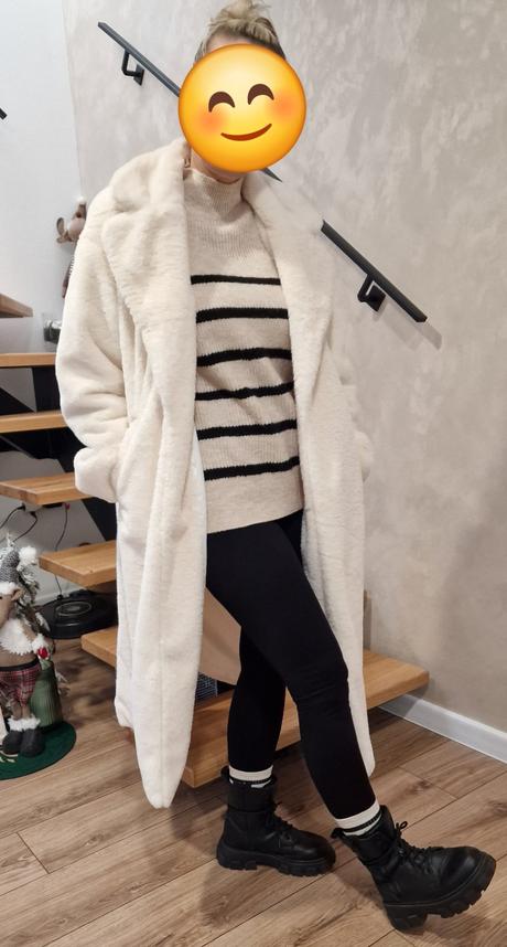 Dlhý kabát - kožuch, s