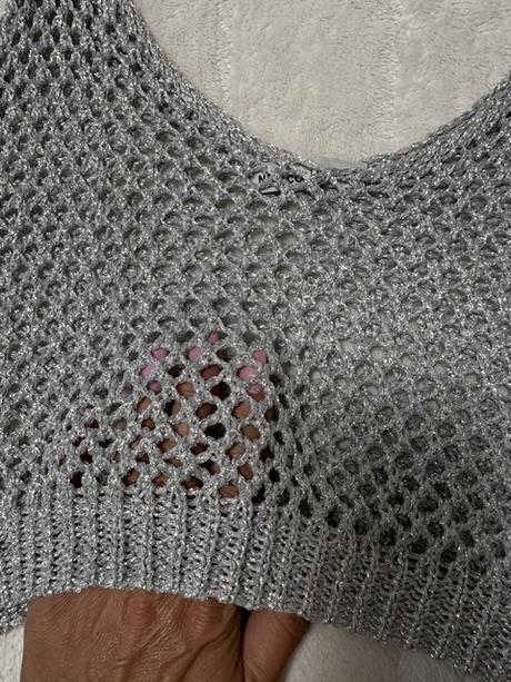 Komplet sukňa + top sivá so striebornou niťou, l / m