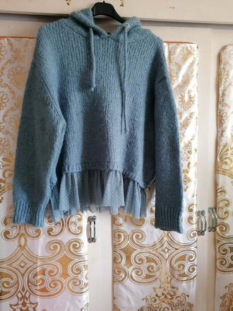 Hrubý pulover s volánom, zara,s