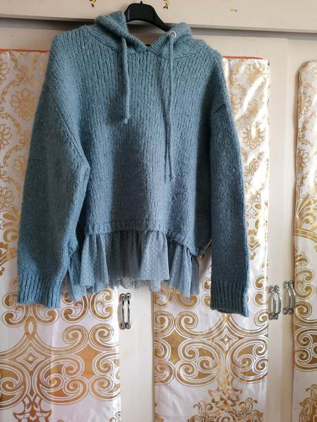 Hrubý pulover s volánom, zara,s