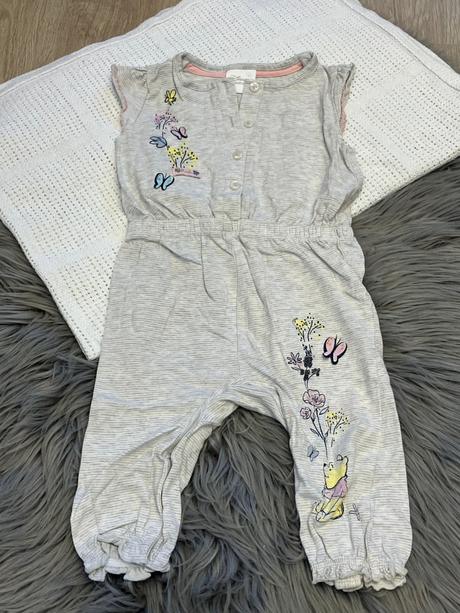 Dievčenský letný overal s motýľmi pásikavý  (68), disney,68