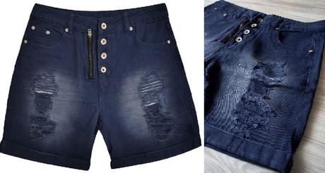 Rifľové kraťasi, modré a šedé, v. m, m