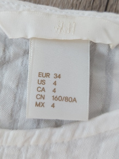 Biela blúzka s uzlíkom, h&m,34