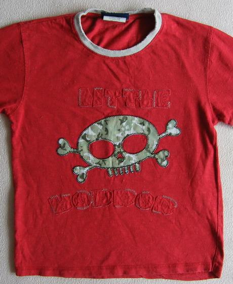 Cervene tricko s lebkou, vintage, 116