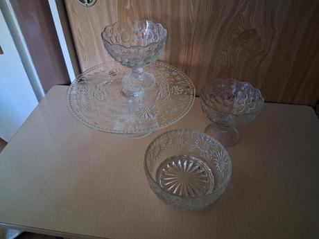 Sklo podnos torta miska nádoba ako nové tanier, 