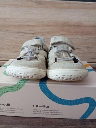 Barefoot sandálky jonap b9 béžovozlaté 28, jonap,28