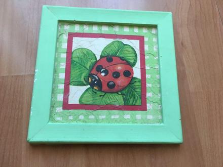 Zelený obraz lienka, 