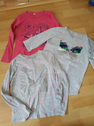 Tričká s dlhým rukávom 9-10 rokov, 128