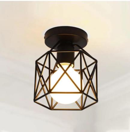 Čierne priemyselné stropné svietidlo,
