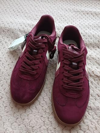 Krásne štýlové burgundy tenisky bershka veľ.38, bershka,38
