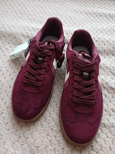 Krásne štýlové burgundy tenisky bershka veľ.38, bershka,38