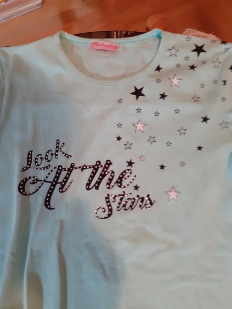 Zelene dievcenske tricko s hviezdickami, 134