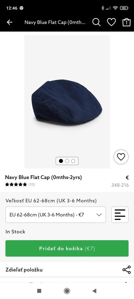 Stylova ciapka na fotenie next 3-6 m, next,62