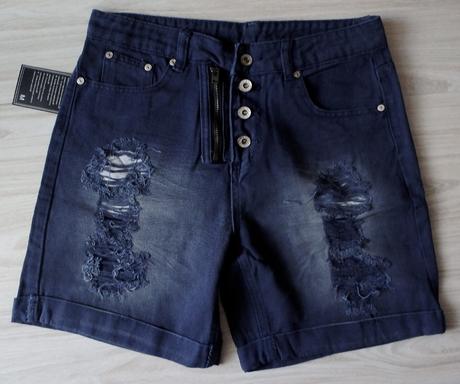 Rifľové kraťasi, modré a šedé, v. m, m