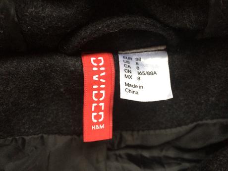 H&m divided sivý kabát vel.38/m, h&m,m