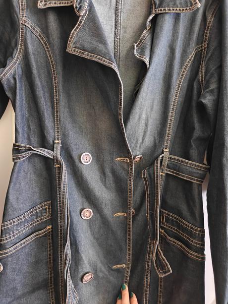 Dámsky tenký riflový kabát, l