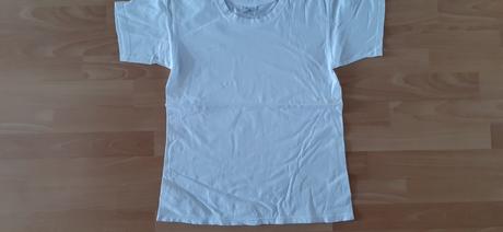 Bavlnené biele tričko 12-14 rokov, 152