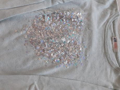 Bledomodry dievcensky pulover so srdieckom, h&m,128