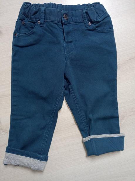 Chlapčenské tmavomodré podšité rifle h&m (92), h&m,92