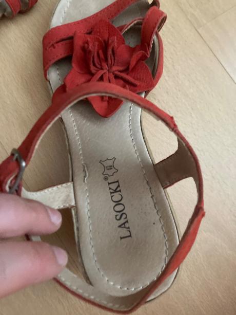 Dámske červené sandále, zn. lasocki, 38, lasocki,38