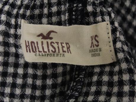 Crop károvaná blúzka hollister veľ. xs, hollister,xs