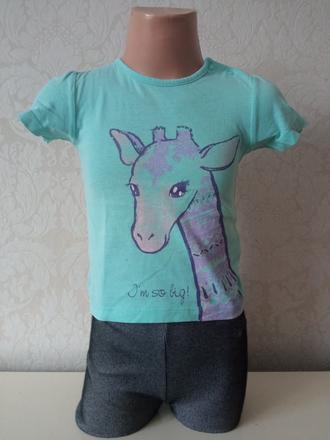 Dievčenské modré tričko so žirafou (86), dopodopo,86