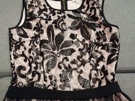 Spoločenské čierno pudrove šaty, veľkosť 36, 36