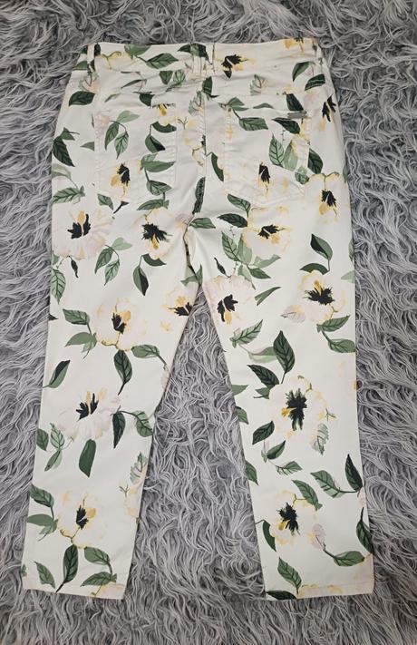Dámske kvetinové nohavice, denim,42