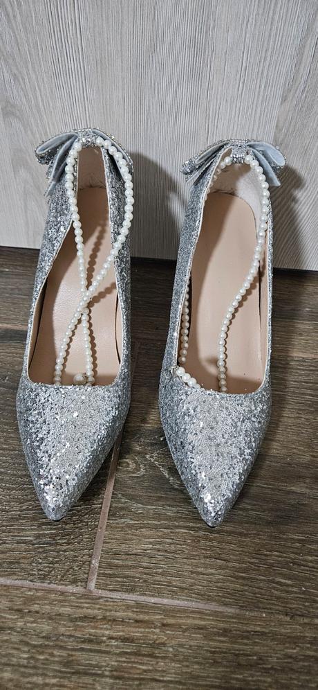Strieborné lodičky shein, 40
