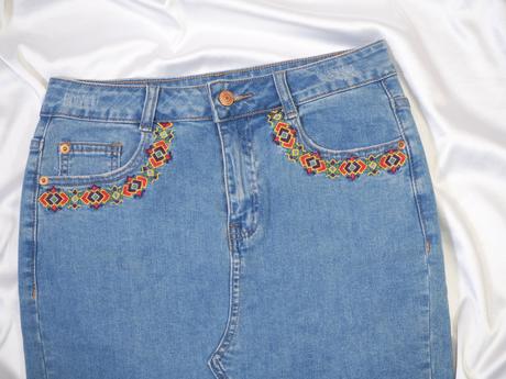 Kvalitné riflová sukňa fb sister, fishbone,m