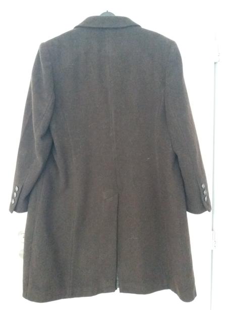 Dámsky čokoládovohnedý vlnený kabát, 46