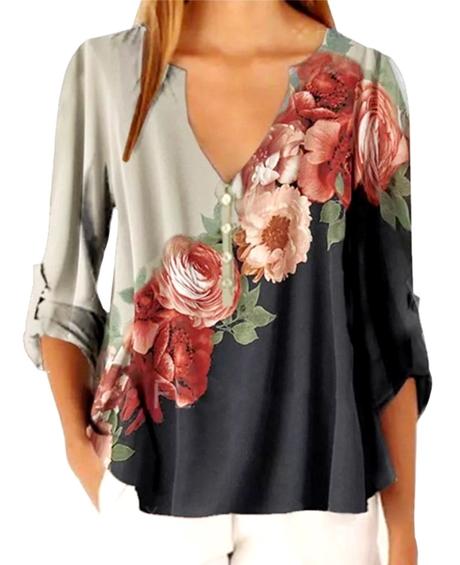 Dámska kvetinová blúzka, v. l/xl, 38 - xl