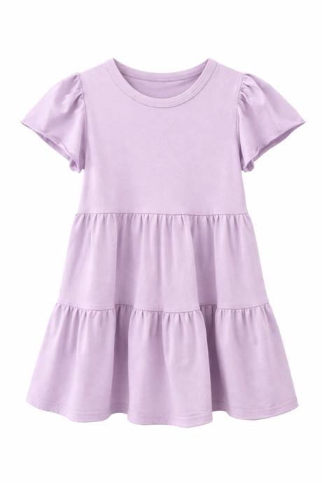 Dievčenské levanduľové bavlnené šaty, 92 / 98 / 104 / 110 / 122