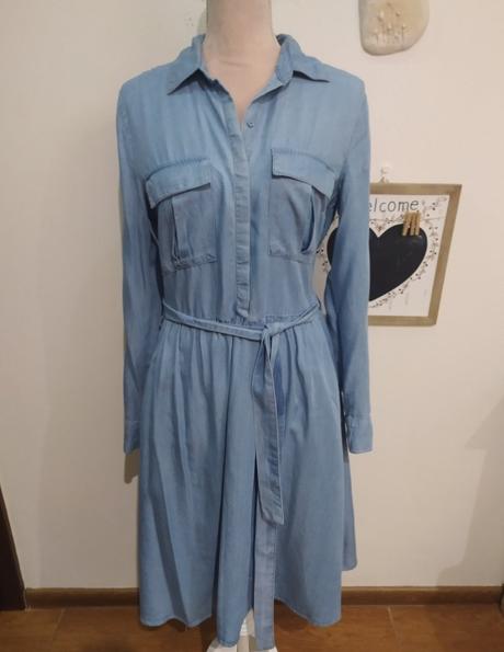 Riflové šaty, orsay,38