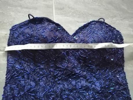 Luxus vyšívané modré šaty petrakocianova, v38-40, 40