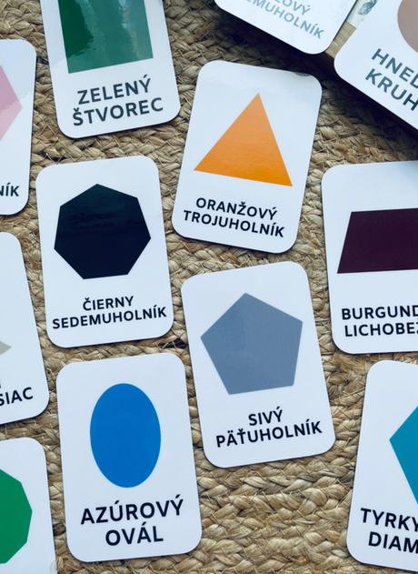 Farby a tvary - slovenské vzdelávacie kartičky, 
