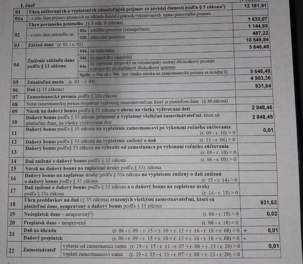 Ročné zúčtovanie preddavkov