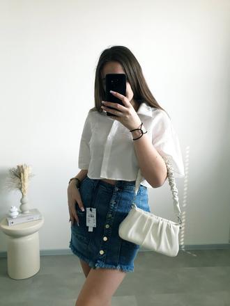 Crop biela košeľa s, s