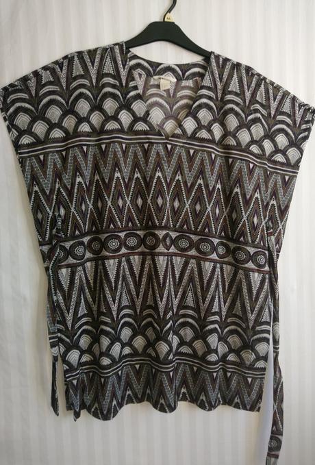 Dámsky predĺžený top s farebným vzorom, h&m, h&m,xl