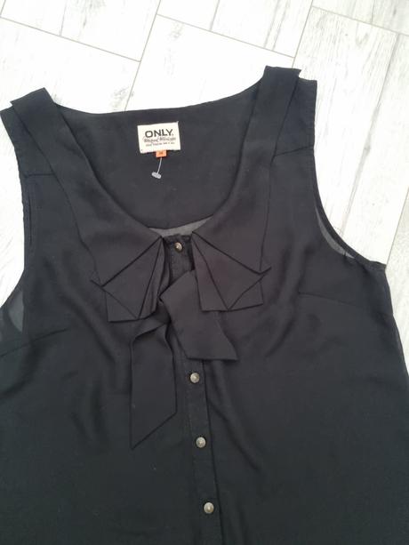 Čierna elegantná blúzka s mašľou, only,m