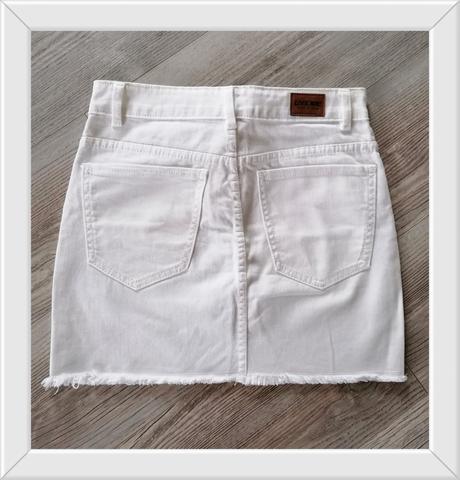 Biela džínsová sukňa a crop top s, tally weijl,s