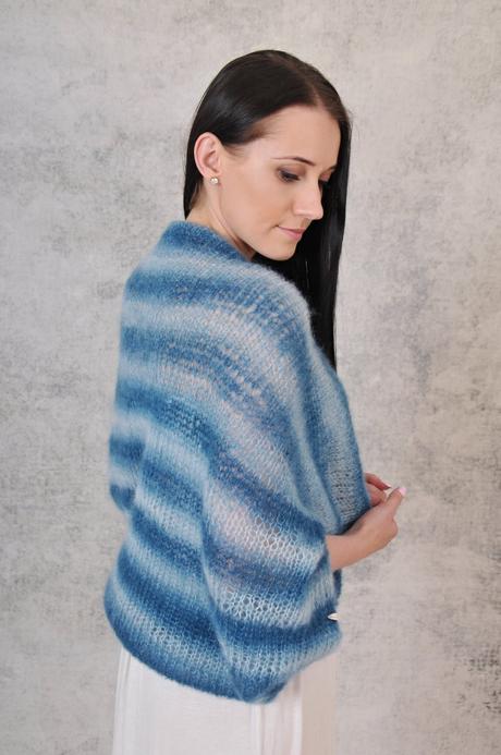 Mohérové dlhšie svadobné bolerko, l / m / s / xs