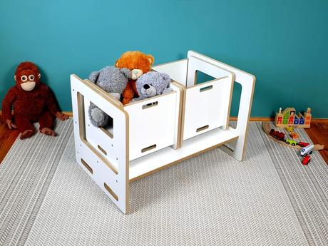 Stolík s 2 stoličkami 3v1 biely montessori,